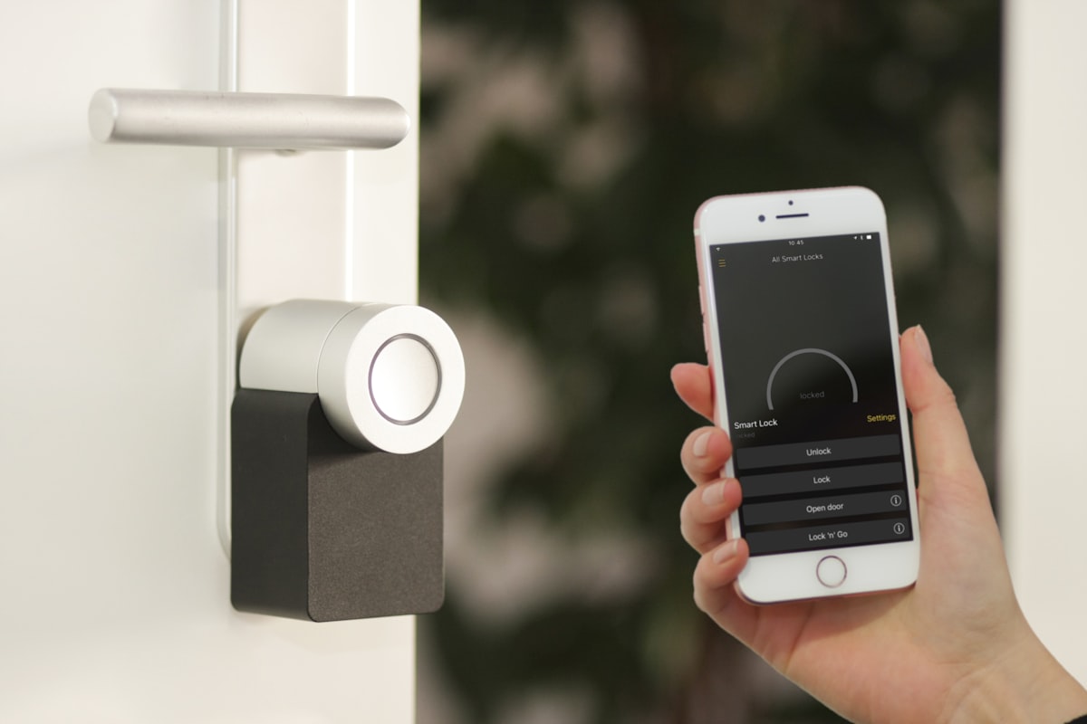 Ring Video Doorbell 4 mounted on a modern front door