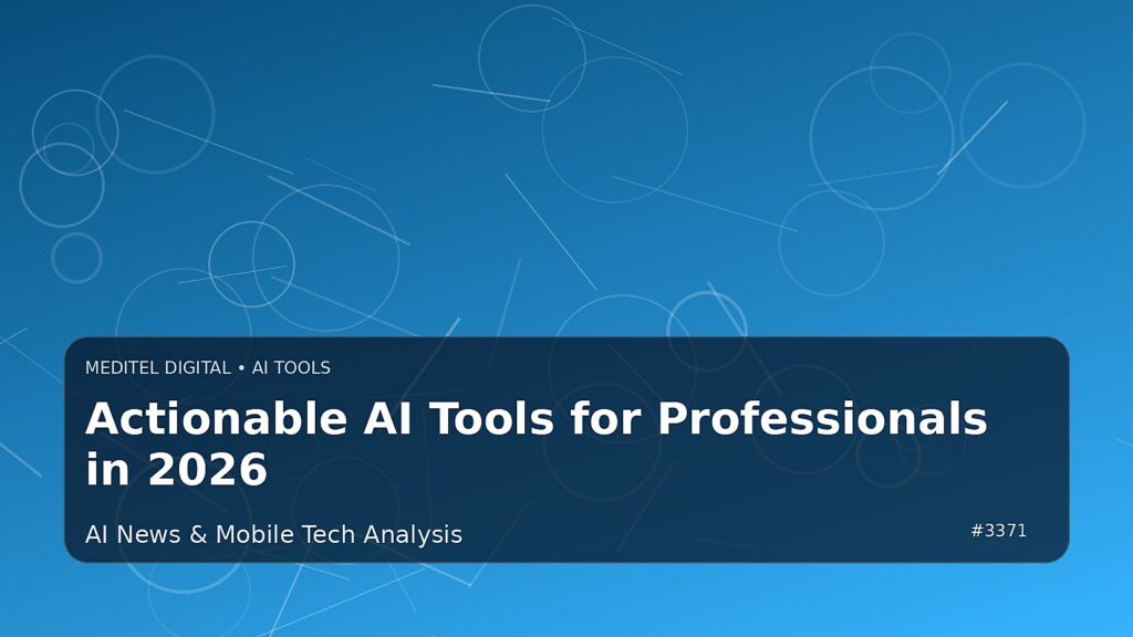 Actionable AI Tools for Professionals in 2026 — Meditel Digital editorial image