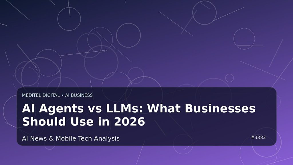 AI Agents vs LLMs: What Businesses Should Use in 2026 — Meditel Digital editorial image