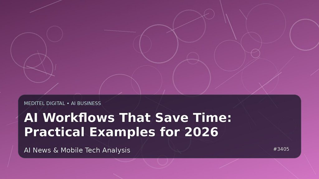 AI Workflows That Save Time: Practical Examples for 2026 — Meditel Digital editorial image