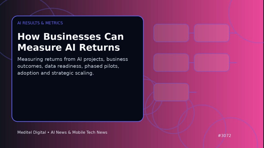 How Businesses Can Measure AI Returns: ai results & metrics editorial illustration