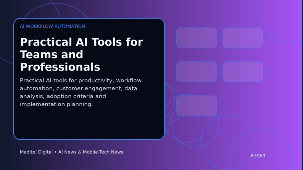 Practical AI Tools for Teams and Professionals: ai workflow automation editorial illustration