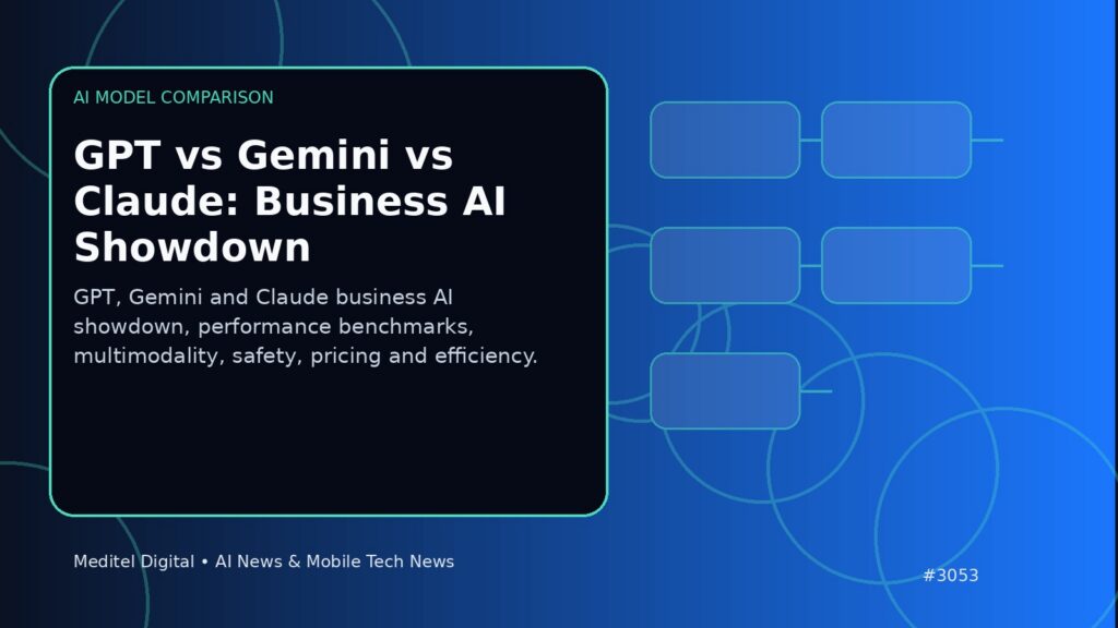 GPT vs Gemini vs Claude: Business AI Showdown: ai model comparison editorial illustration