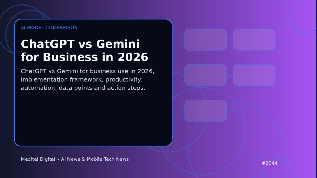 ChatGPT vs Gemini for Business in 2026: ai model comparison editorial illustration