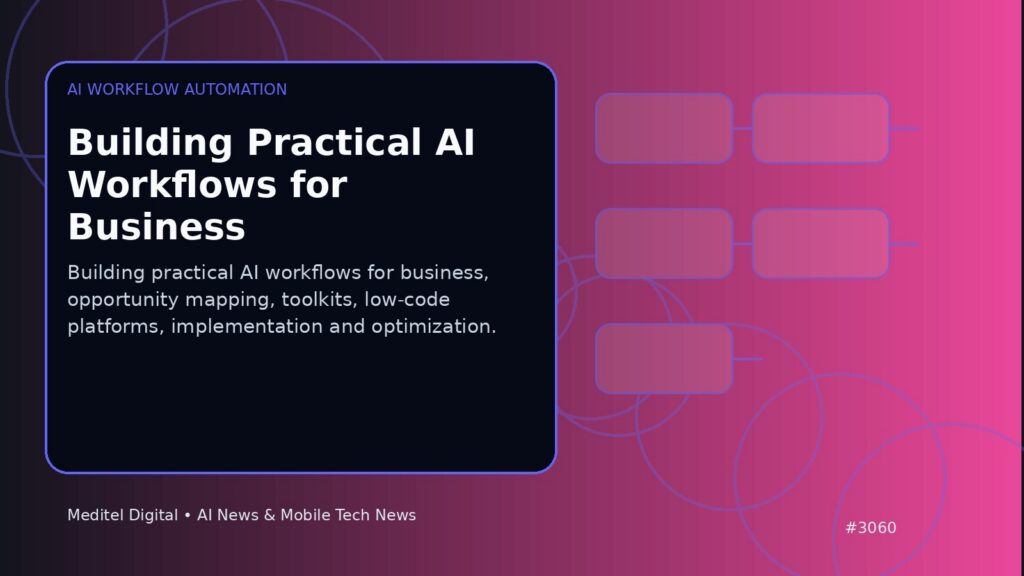 Building Practical AI Workflows for Business: ai workflow automation editorial illustration